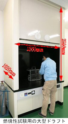 燃焼性試験用大型ドラフト