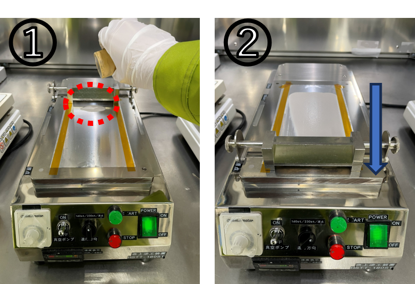 パウチ型セル内部の作製工程(実例)